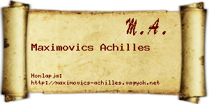 Maximovics Achilles névjegykártya